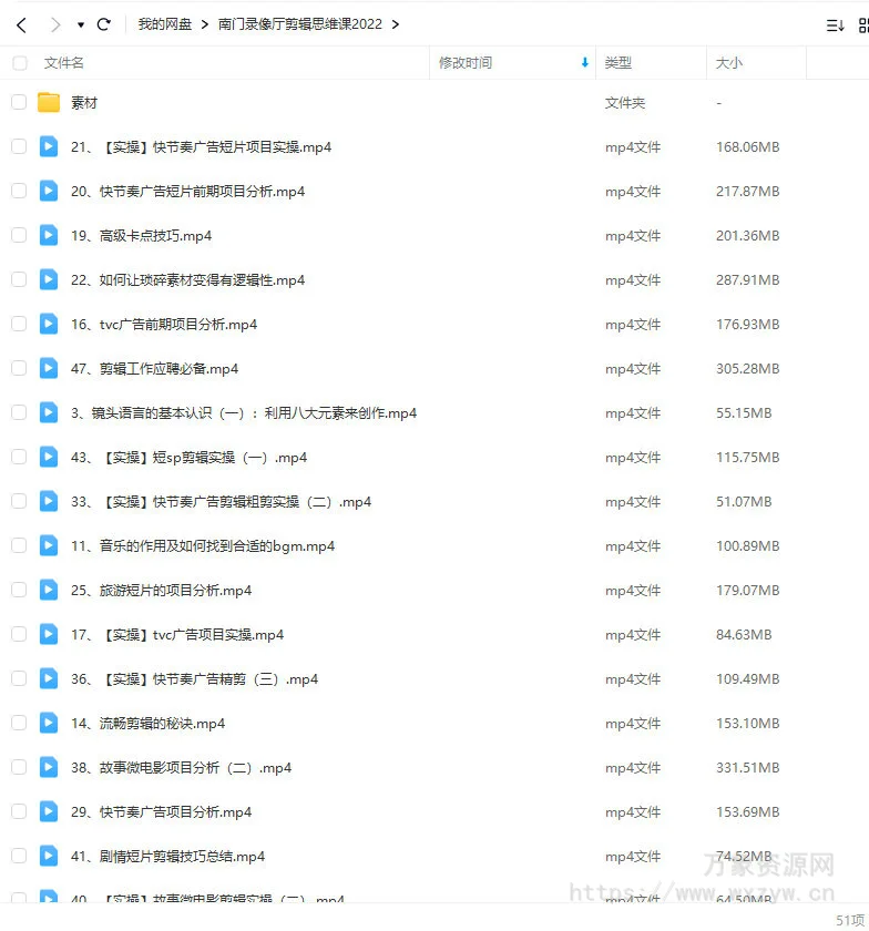 南门录像厅剪辑思维+商业项目实操2022年【画质高清有大部分素材】