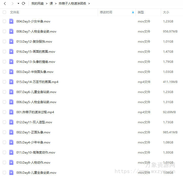 鲸字号2022炸萌子人物速涂团练ipad插画课【画质高清只有视频】