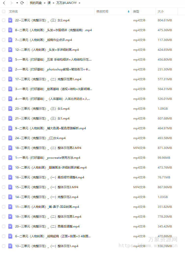 万万岁Lancyy2022ipad半厚涂人像综合课程【画质不错只有视频】