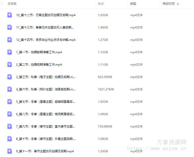 嫣然先生第7期摄影课2024古风人像后期【画质高清只有视频】