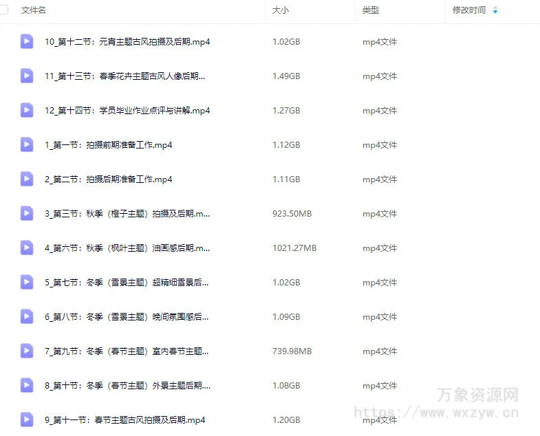 嫣然先生第7期摄影课2024古风人像后期【画质高清只有视频】