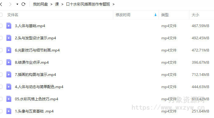 木缘口十2022水彩风插画创作专题班【画质不错只有视频】
