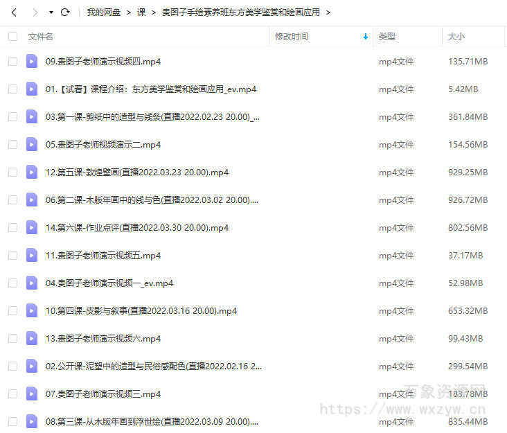 贵图子2022手绘素养班：东方美学鉴赏和绘画应用【画质还行只有视频】