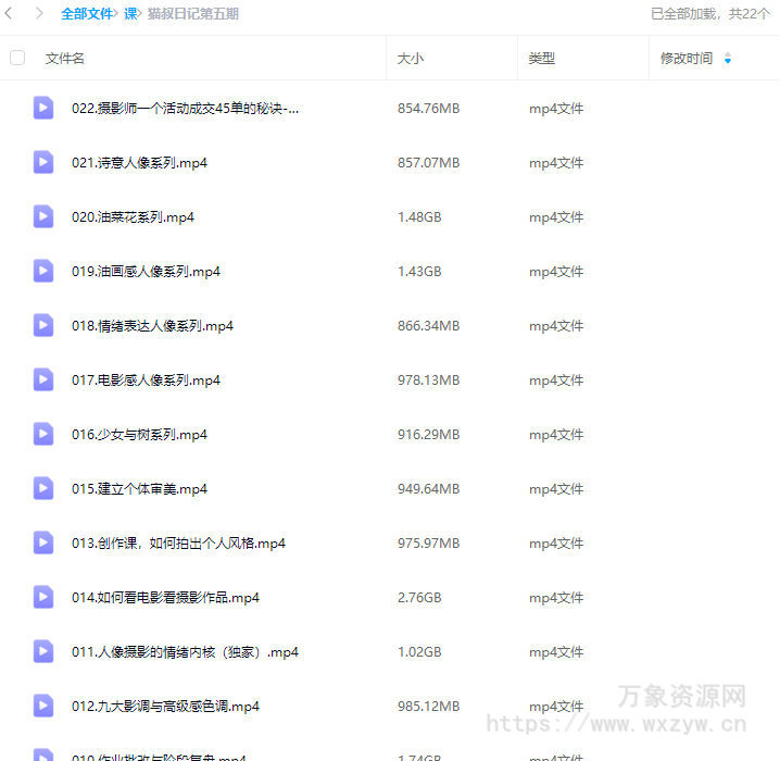 猫叔日记人像摄影第5期2024【画质不错只有视频】