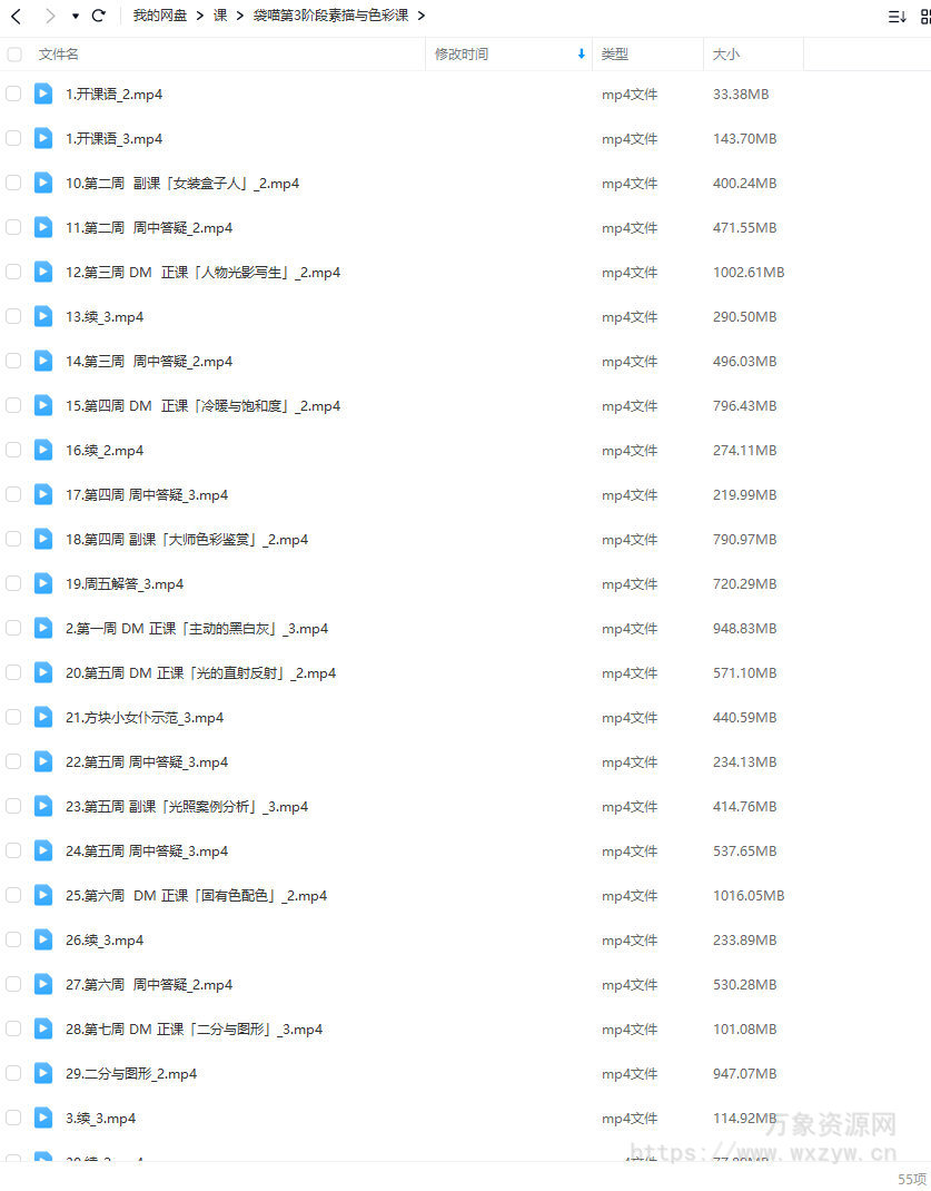 dm袋喵阶段3素描与色彩2023【画质高清只有视频】