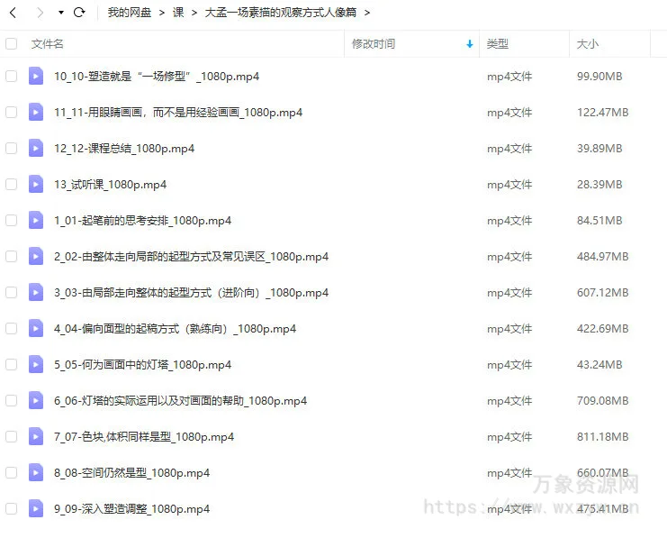 大孟一场素描的观察方式人像篇【画质不错只有视频】