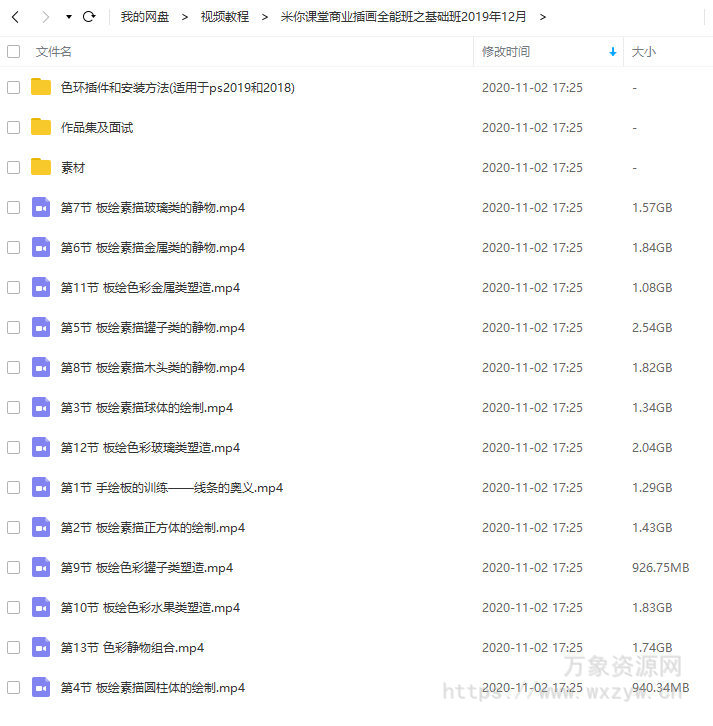 米你课堂商业插画全能班之基础班2019年12月