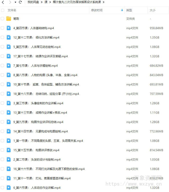 椰汁鱼丸二次元伪厚涂插画设计系统课2024年1月【画质还行有笔刷】