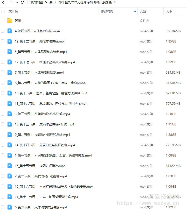 椰汁鱼丸二次元伪厚涂插画设计系统课2024年1月【画质还行有笔刷】