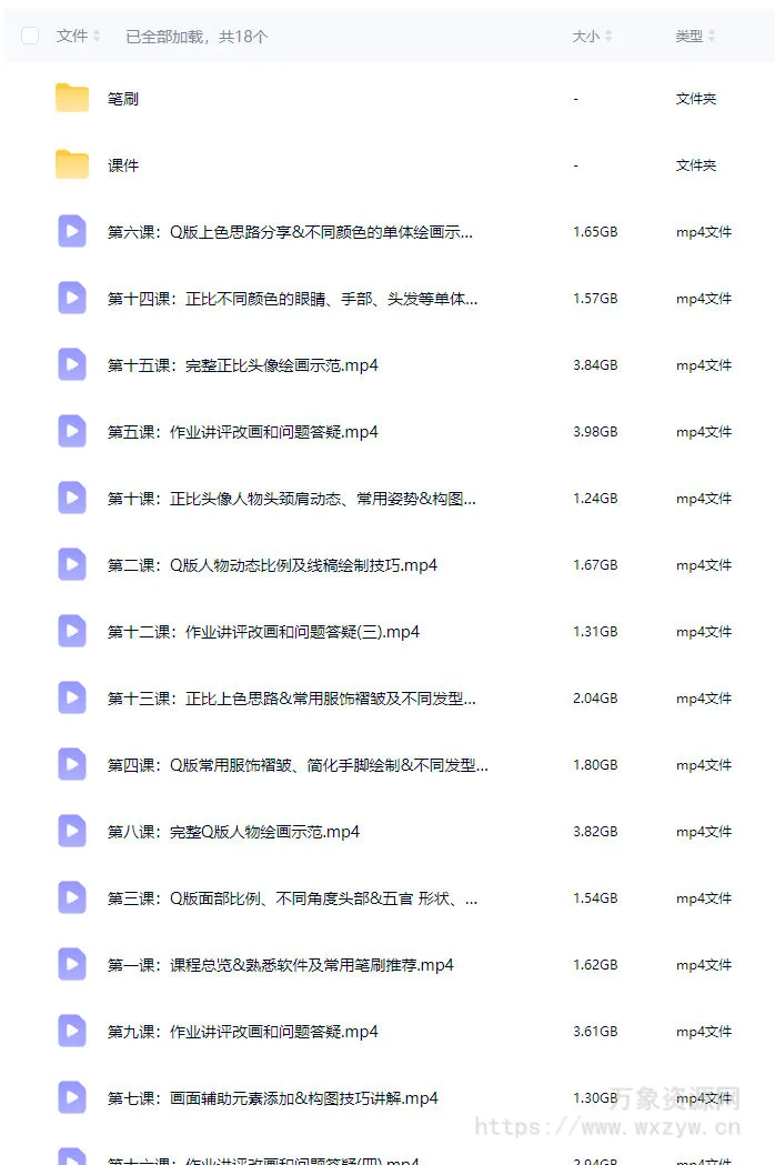 三室两汀Q版人物及正比萌系头像系统课第3期2025【画质高清有课件】