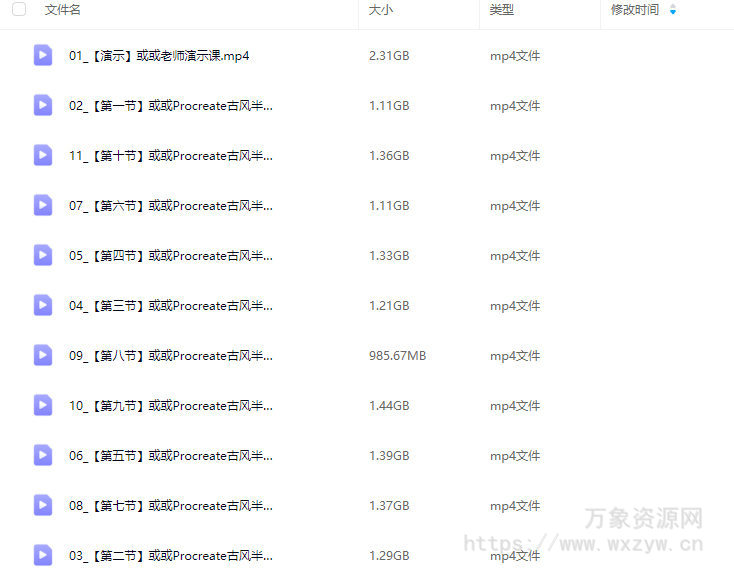 或或古风半厚涂人物插画2024Procreate课程【画质不错只有视频】