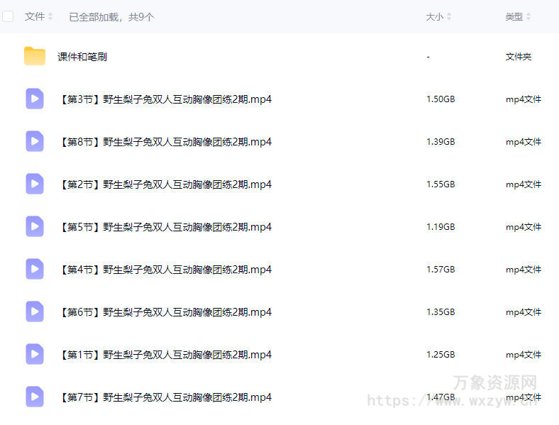 野生梨子兔双人互动胸像团练第2期2026【画质高清有课件笔刷】