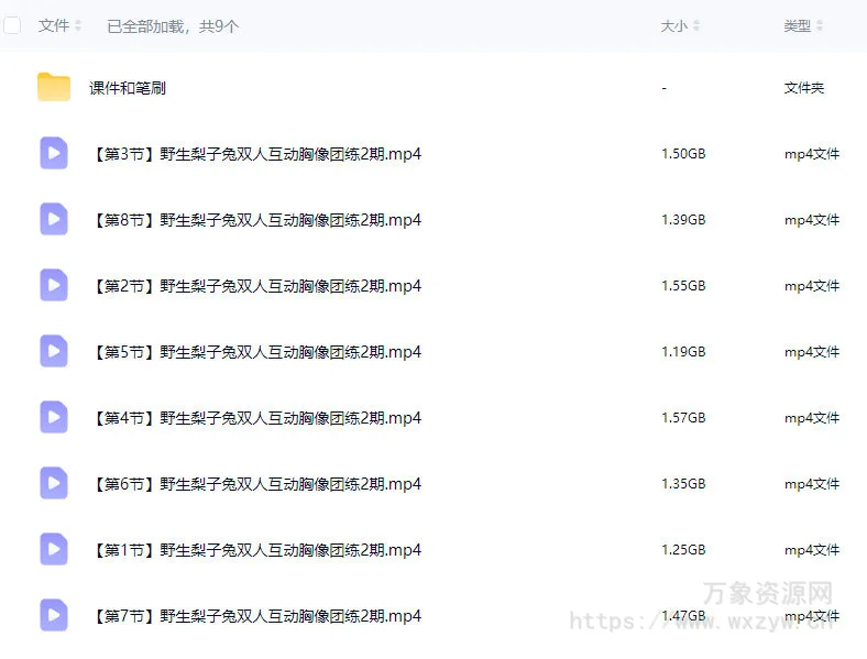 野生梨子兔双人互动胸像团练第2期2026【画质高清有课件笔刷】