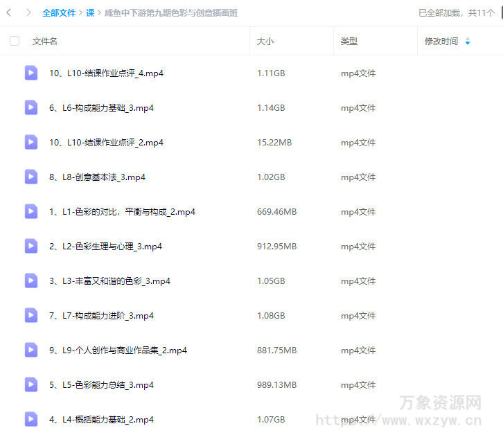 咸鱼中下游第九期色彩与创意插画班【画质高清只有视频】