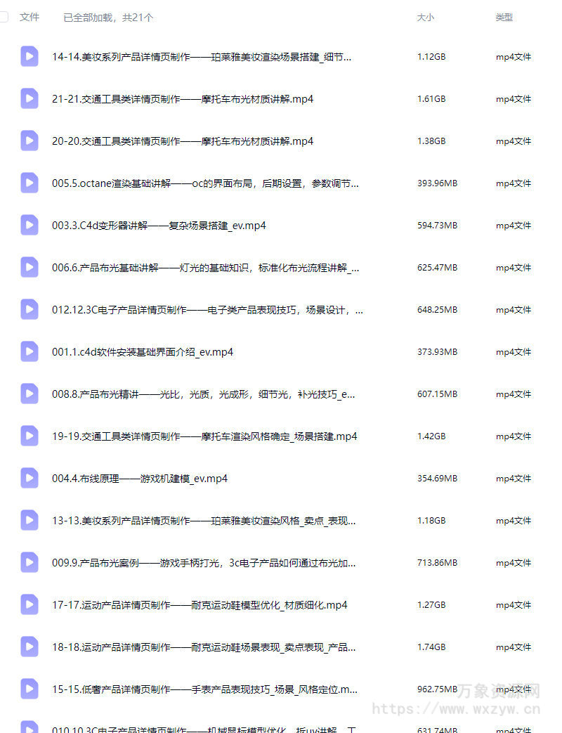 C4D&OC产品商业渲染2024春季班【画质高清只有视频】