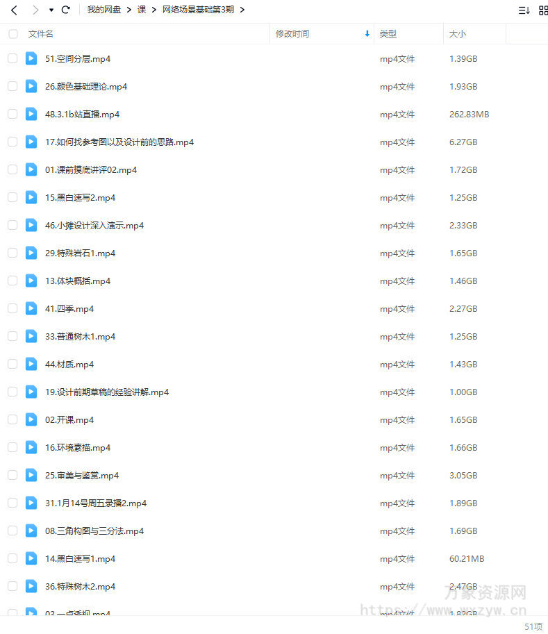艺数绘网络场景基础第3期2022年3月结课【画质不错只有视频】