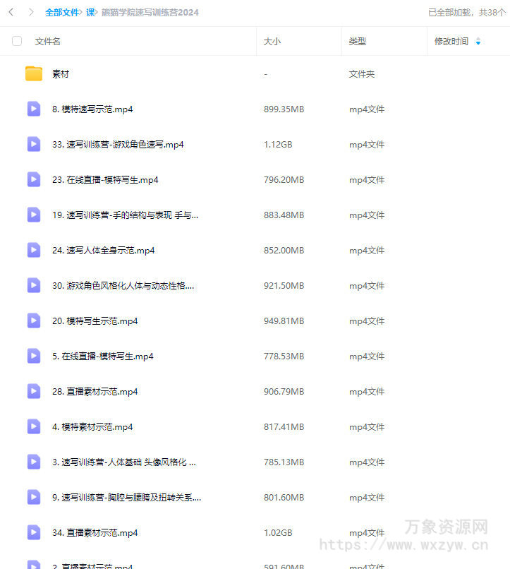 熊猫学院速写训练营2024【画质不错有素材】
