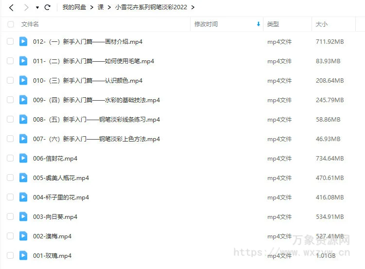 绘遇见小雪老师花卉系列钢笔淡彩2022年【画质还可以只有视频】