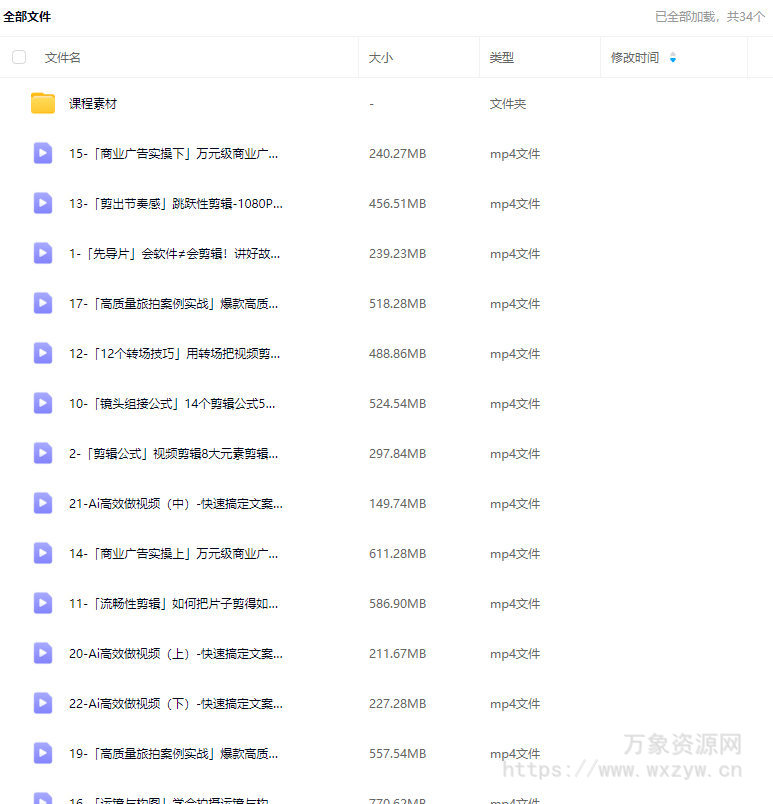 南门录像厅剪辑+拍摄全能视频创作课新手友好【画质高清有大部分素材】