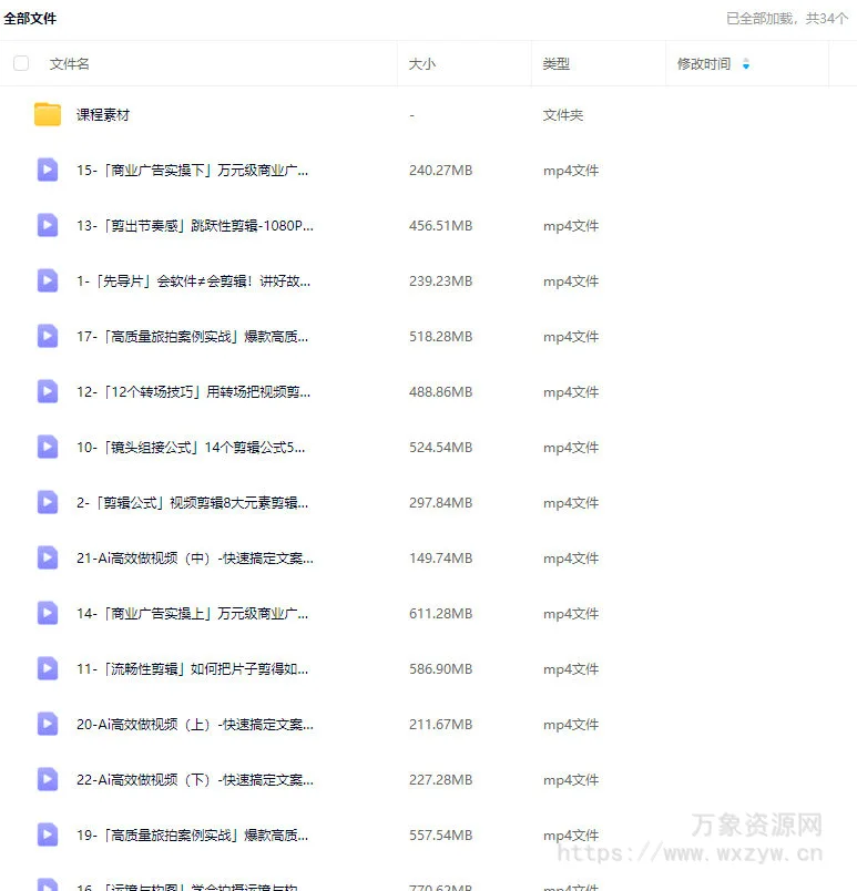 南门录像厅剪辑+拍摄全能视频创作课新手友好【画质高清有大部分素材】