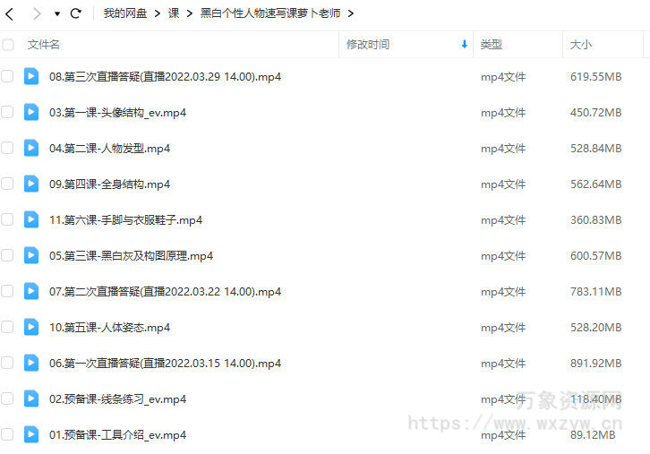 萝卜老师2022黑白个性人物速写课【画质还行只有视频】