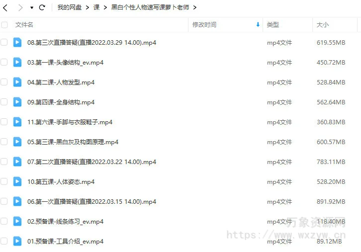 萝卜老师2022黑白个性人物速写课【画质还行只有视频】