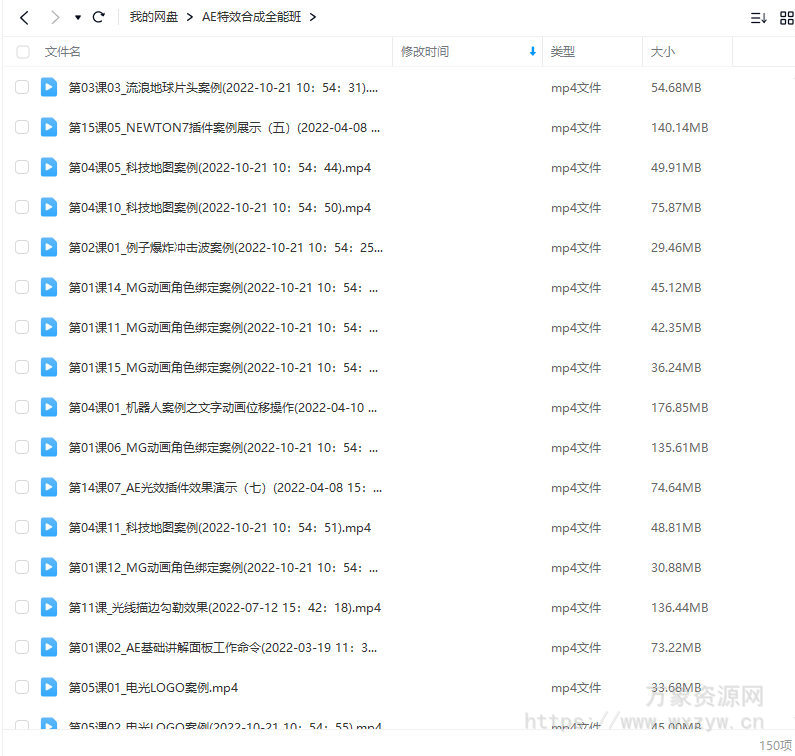 中影华龙AE特效合成全能班2022年【画质一般只有视频】