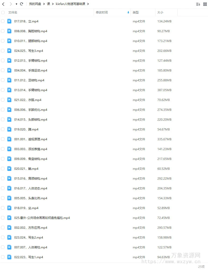 kiefan人物速写基础课【画质不错只有视频】