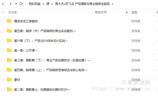 周大杰商业精修&产品摄影全能班2022年1月结课【画质还行有大部分素材】