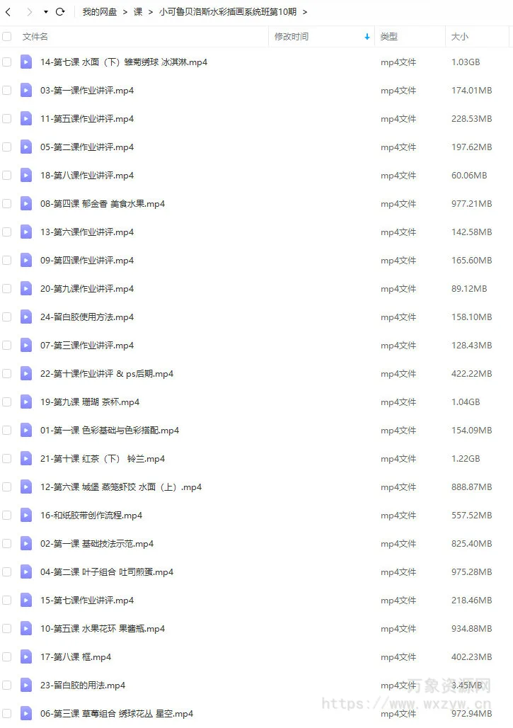 小可水彩插画系统班第10期2021年9月结课【画质还行只有视频】