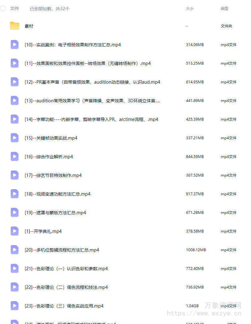 【缺】木客教育PR+达芬奇剪辑就业班第2期【画质高清有大部分素材】