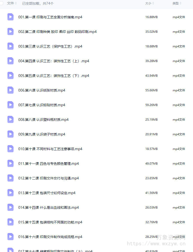 潘红旭印刷与工艺技术教程2023【画质高清只有视频】