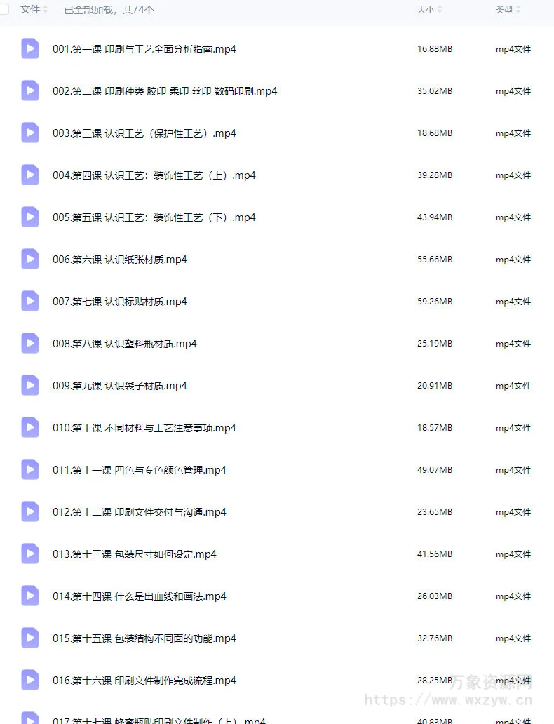 潘红旭印刷与工艺技术教程2023【画质高清只有视频】