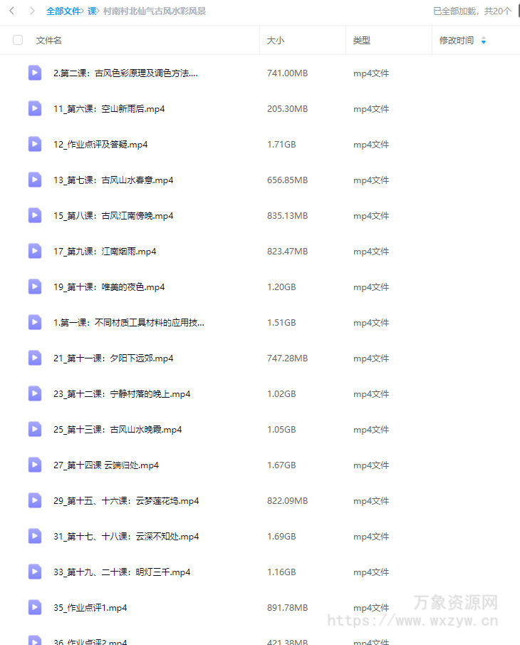 村南村北仙气古风水彩风景2023年【画质还行只有视频】