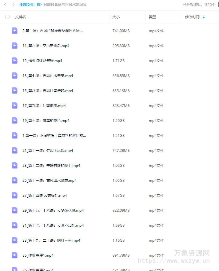 村南村北仙气古风水彩风景2023年【画质还行只有视频】