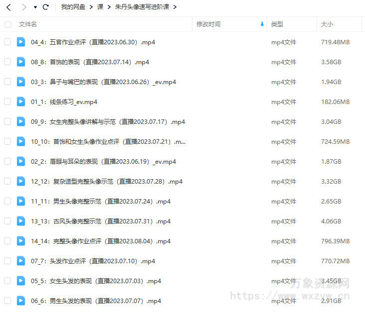 朱丹头像速写进阶课2023年【画质高清只有视频】