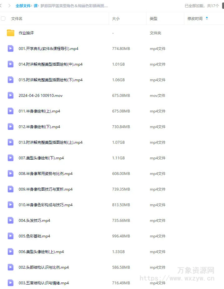 梦游指甲盖2024美型角色＆绚丽色彩插画班第一期【画质还可以只有视频】