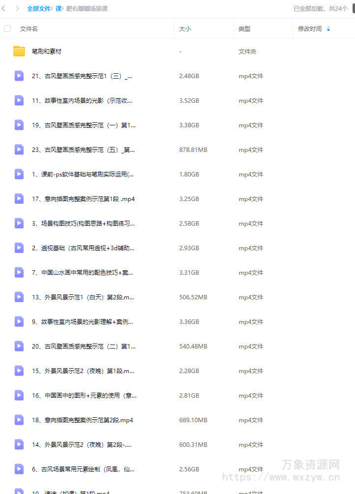 肥右嘟嘟古风场景课2023年【画质不错有笔刷】