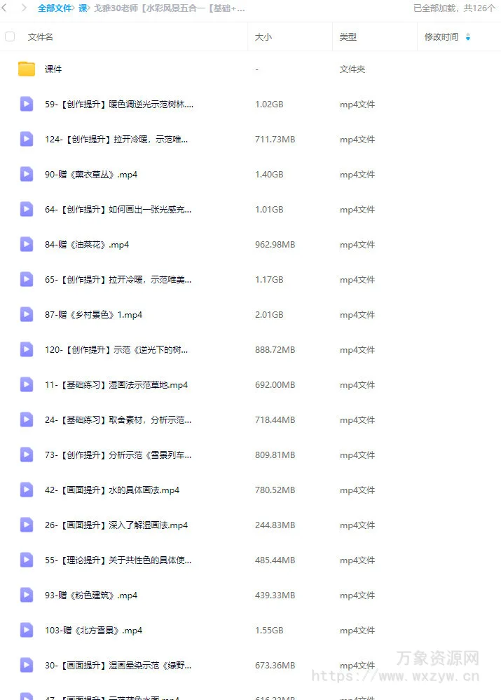戈雅30老师水彩风景五合一基础+入门+进阶+创作+写生【画质不错有课件】