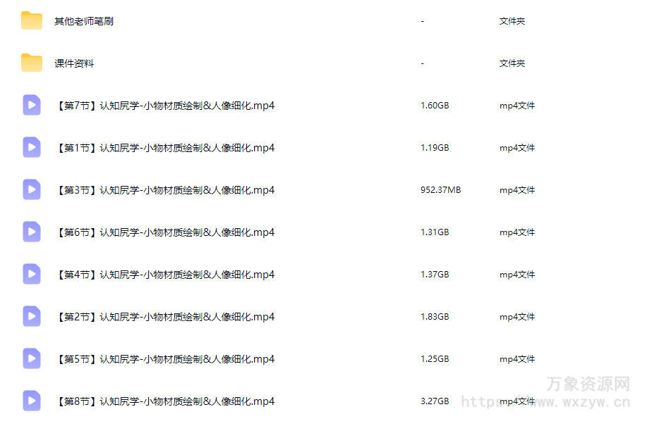 认知尻学小物材质绘制&人像细化2025【画质高清有课件】
