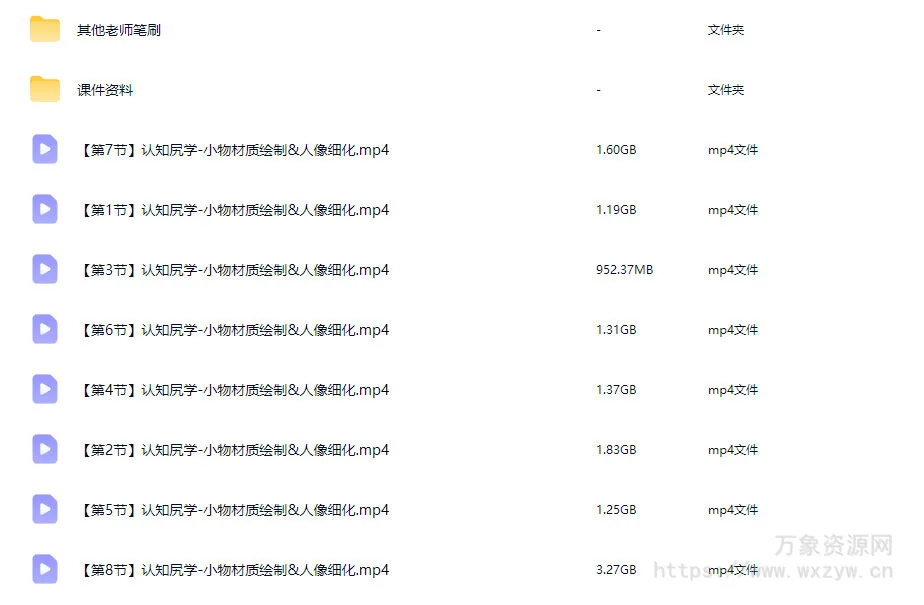 认知尻学小物材质绘制&人像细化2025【画质高清有课件】