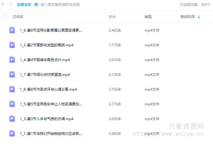 画鸽就位茶三男性角色创作综合班2024【画质高清只有视频】