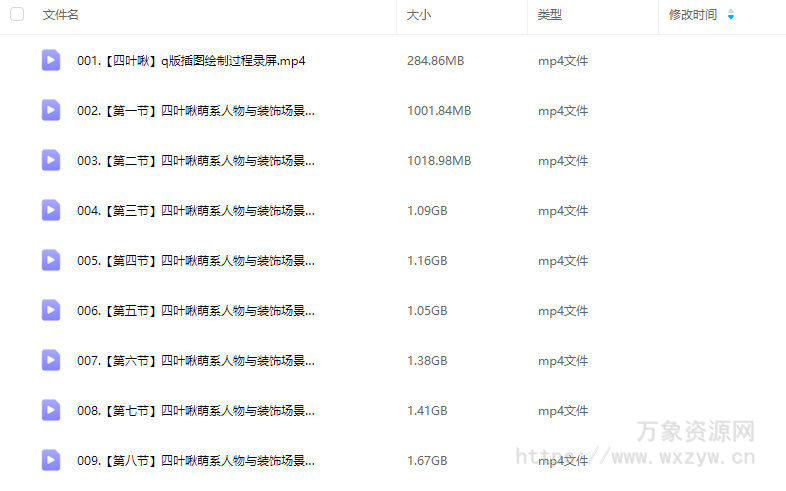 四叶啾萌系人物与装饰场景插画第3期2024【画质高清只有视频】