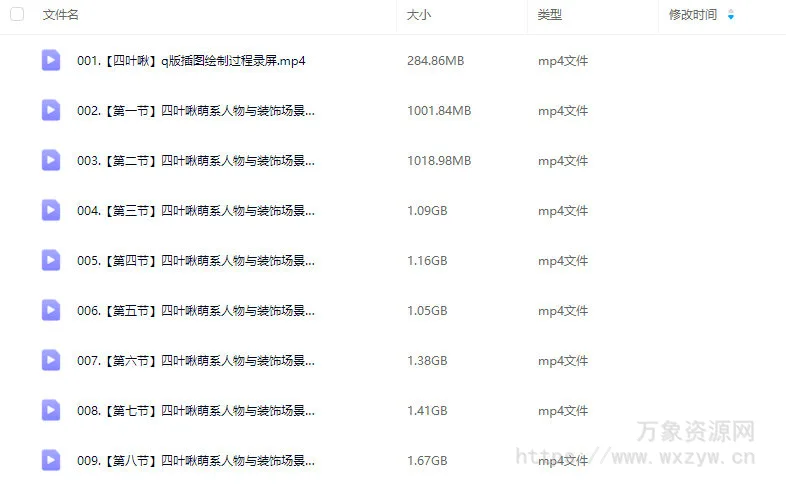 四叶啾萌系人物与装饰场景插画第3期2024【画质高清只有视频】