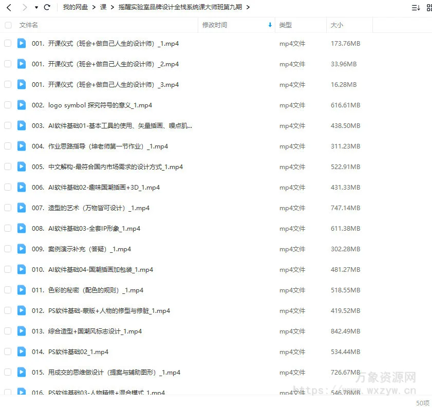摇醒实验室2023品牌设计全栈系统课大师班第9期【画质不错只有视频】