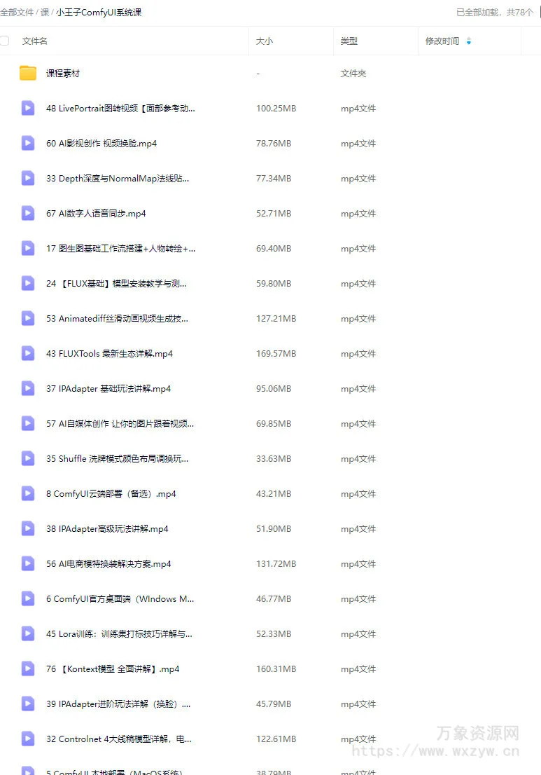 【更新】小王子comfyui系统课2025年1月结课【画质超清有大部分素材】
