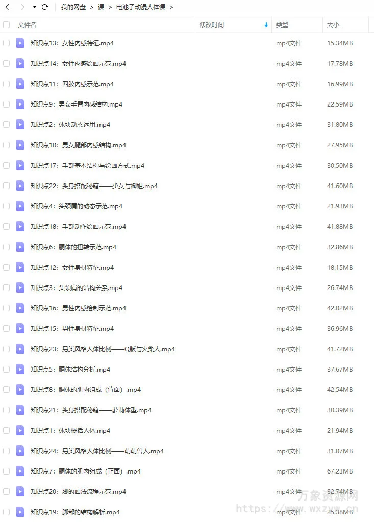 电池子人体解析课【画质不错只有视频】