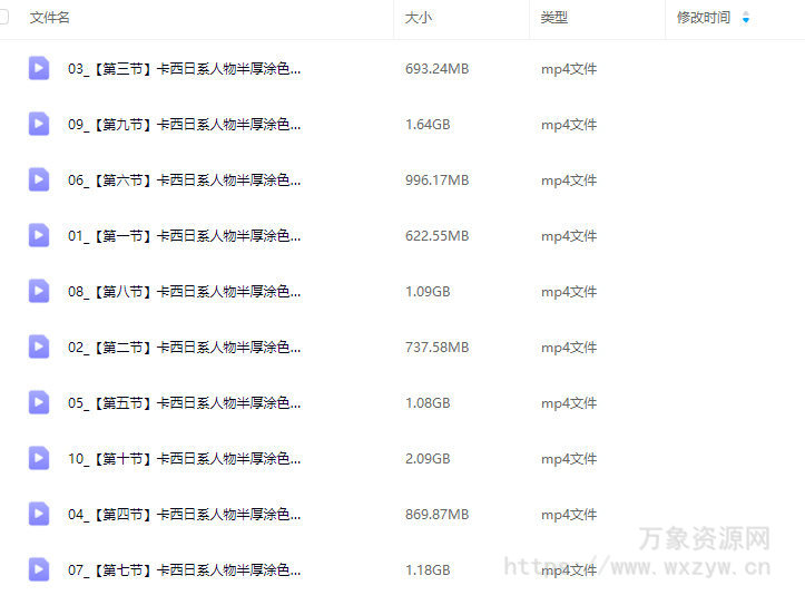 卡西日系人物半厚涂色彩插画第1期【画质高清只有视频】