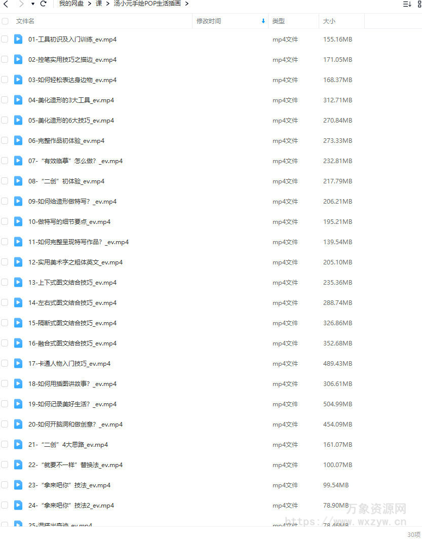 汤小元手绘POP生活插画【画质高清只有视频】