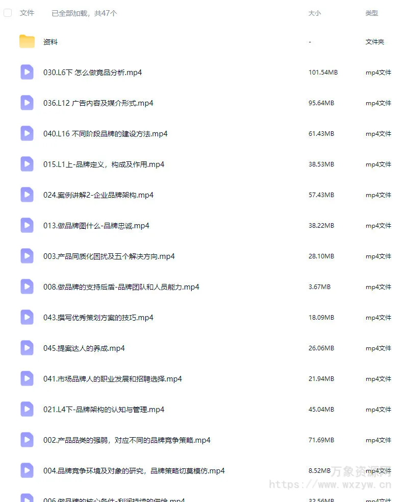 马克说品牌 品牌策划体系课程4.0版2024【画质高清有部分资料】